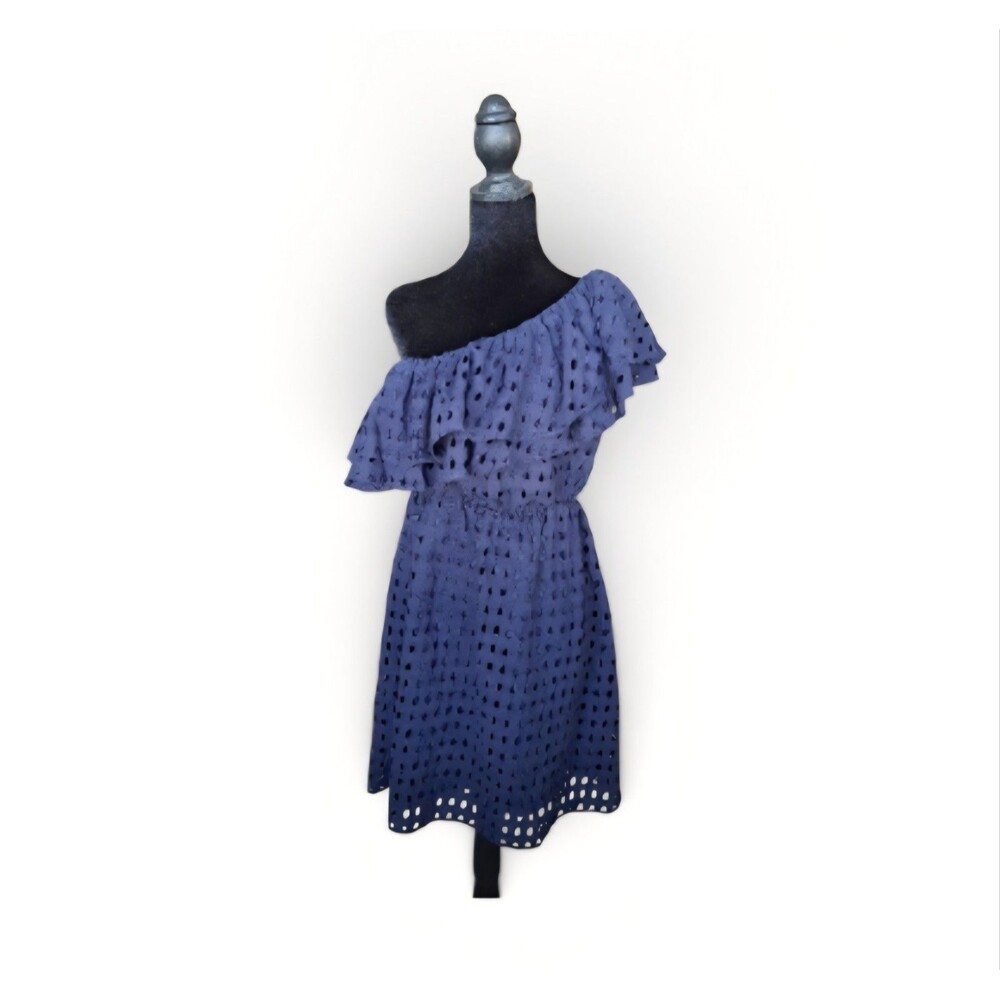 Chelsea Theodore Dress Small One Shoulder Boho Eyelet Beach Romantic Size M NWT